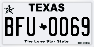 TX license plate BFU0069