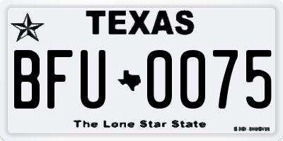 TX license plate BFU0075