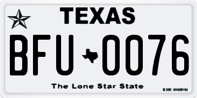 TX license plate BFU0076