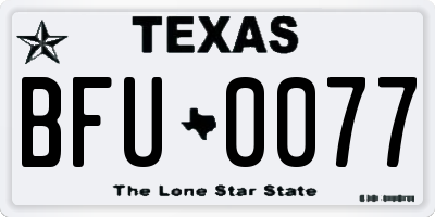 TX license plate BFU0077