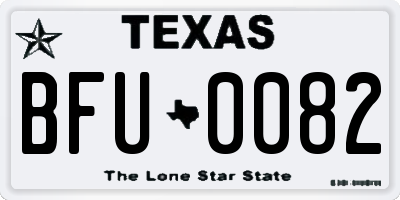 TX license plate BFU0082