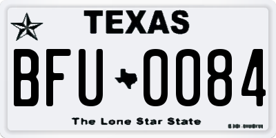 TX license plate BFU0084
