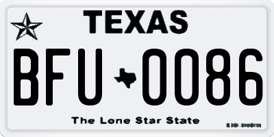 TX license plate BFU0086