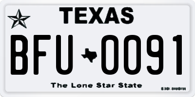 TX license plate BFU0091