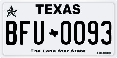 TX license plate BFU0093