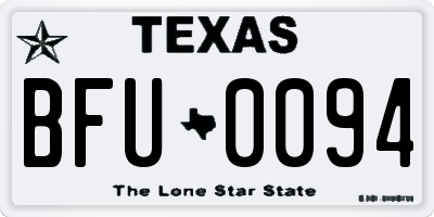 TX license plate BFU0094