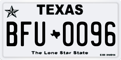 TX license plate BFU0096