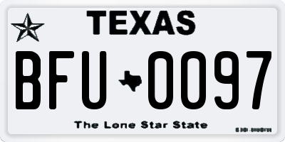 TX license plate BFU0097