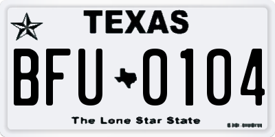 TX license plate BFU0104