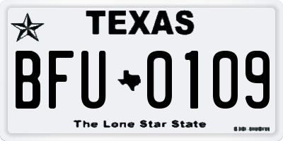 TX license plate BFU0109