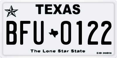 TX license plate BFU0122