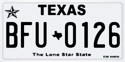 TX license plate BFU0126