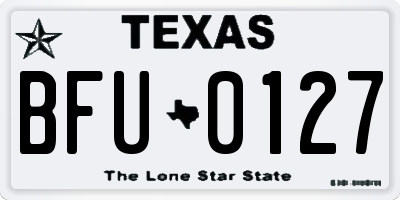 TX license plate BFU0127