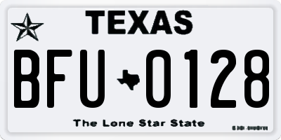 TX license plate BFU0128