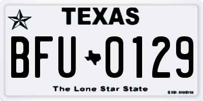 TX license plate BFU0129