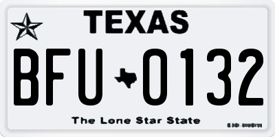 TX license plate BFU0132