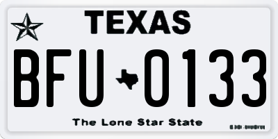 TX license plate BFU0133