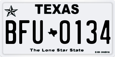 TX license plate BFU0134