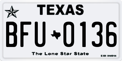 TX license plate BFU0136