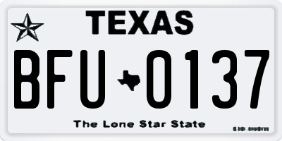 TX license plate BFU0137