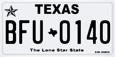 TX license plate BFU0140