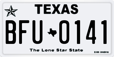 TX license plate BFU0141