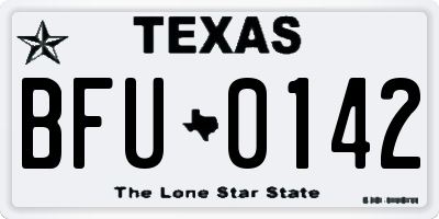 TX license plate BFU0142