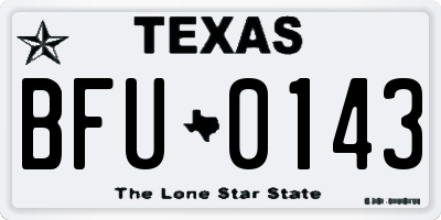 TX license plate BFU0143