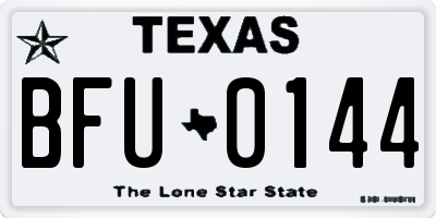 TX license plate BFU0144