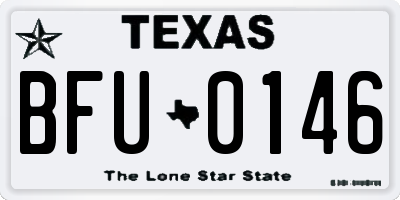TX license plate BFU0146