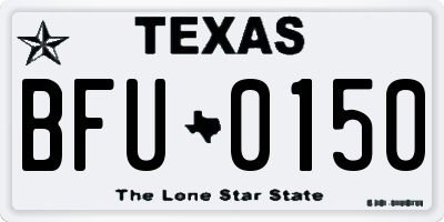 TX license plate BFU0150