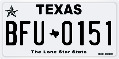 TX license plate BFU0151