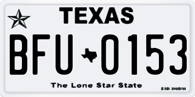 TX license plate BFU0153