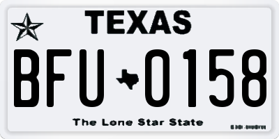 TX license plate BFU0158