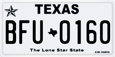 TX license plate BFU0160