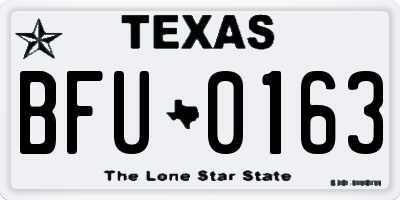 TX license plate BFU0163
