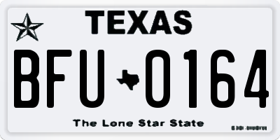 TX license plate BFU0164