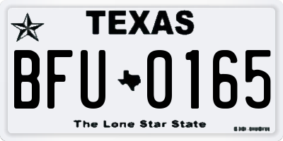 TX license plate BFU0165