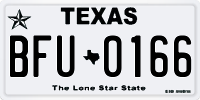 TX license plate BFU0166