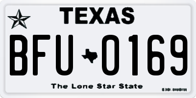 TX license plate BFU0169