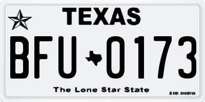 TX license plate BFU0173