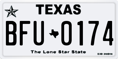 TX license plate BFU0174