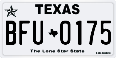 TX license plate BFU0175