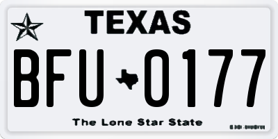 TX license plate BFU0177
