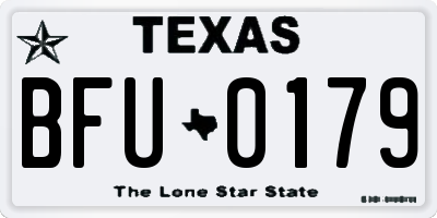 TX license plate BFU0179
