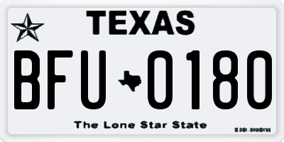 TX license plate BFU0180