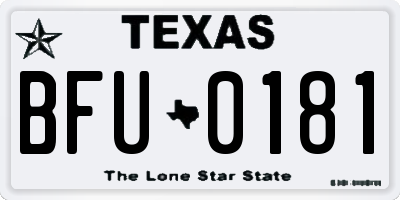 TX license plate BFU0181