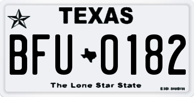 TX license plate BFU0182