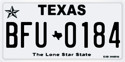 TX license plate BFU0184