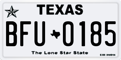 TX license plate BFU0185